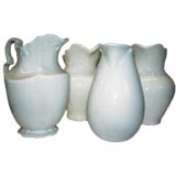 Antique Four Ironstone White Pitchers