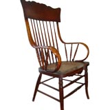 A 19thc American Oak High Backed Chair