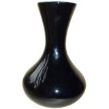 Vintage A Red Wing Art Pottery Black  Mirror Glaze Vase