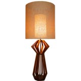 A Danish Cherry Wood Tall Table Lamp