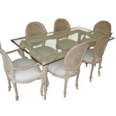 A  Dinning Room Set of Four Side Chairs 
Two Arm Chairs.