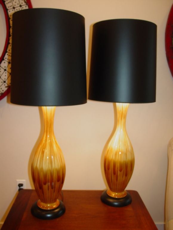 Pair of 1950s Haeger Pottery Lamps