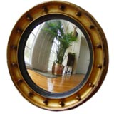 Vintage An English 19thc Regency Giltwood Convex Mirror.