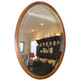 A Late 19th centuty Mahogany Oval Inlaid Mirror