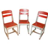 Vintage Three Child Size and stylish schoolhouse chairs.