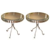 Pair of Mirrored side tables.