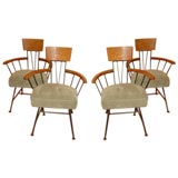 1950s Set of  Four Oak and Iron Paul McCobb Chairs.