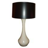 1950s White Ceramic Swan Neck Table Lamp