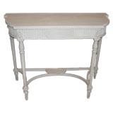 French Louis XV1 Style Painted Demi Lume Console