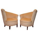 Pair of Ultra Suede  Art  Deco Chairs