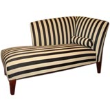 Mid-Century  Black/White Striped Chaise