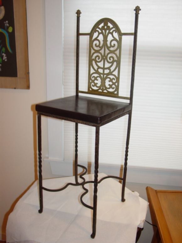 Pair of Oscar Bach-Bronze/Brass Small Chairs