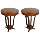 Pair of Art Deco Mahogany/Ebonized End Tables