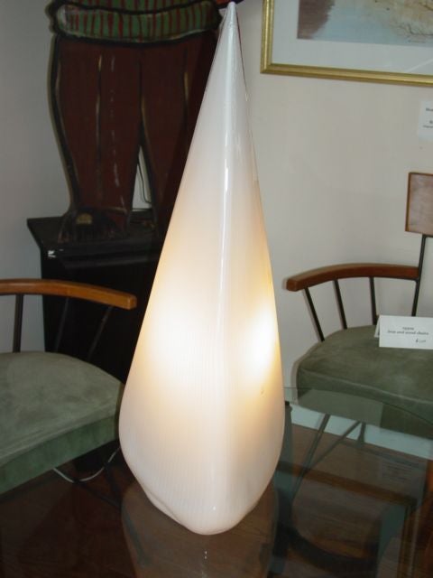 Rare 1960s Murano Glass Pyramid Table Lamp