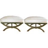 Pair of  19thc Regancy Painted Benches, " Goergia Gibbs Esatate"