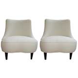 Magnificent Pair of Mid -Century Slipper Chairs.
