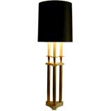 Mid Century Modern Brass and Marble Lamp