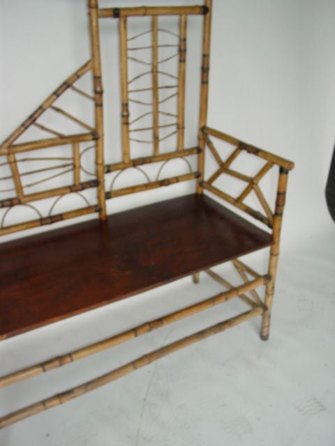 English Antique Tortoise  Bamboo  Settee