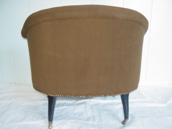 Massive Edwardian Style Barrel  Back Chair