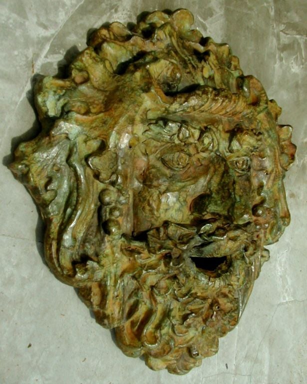 Bronze Fountain Mask in  form of  Satyr's Head