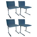 Four 1970s Saporiti Chrome Chairs Four 1970s Saporiti Chrome Chairs