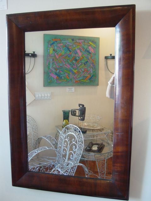 American 19th century Mahogany Barbers Mirror