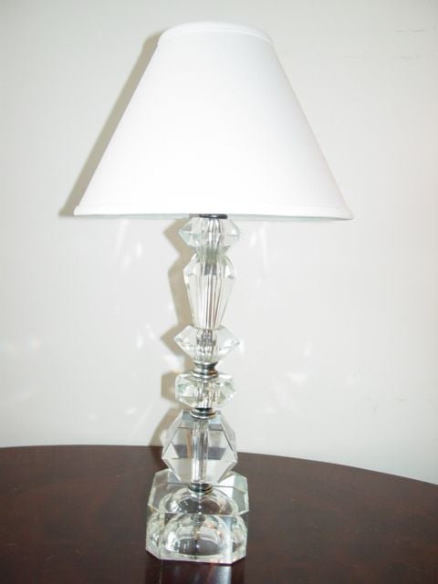 Pair of cut crystal Boudoir Lamps have one more if three is needed.