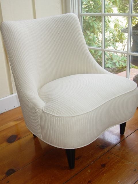 Pair of Curvaceous Art Deco Slipper Chairs