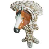 Delightful Pair of  Horsy  Staffordshire Wall Brackets.