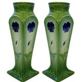 Beautiful Pair of Art Nouveau Ceramic Vases