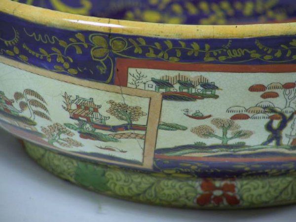 Very Large Vibrantly Colored  Mason's Ironstone Punchbowl