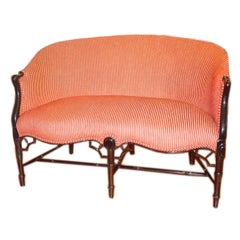 Antique A Stunning & Shapely Faux Bamboo English Love Seat
