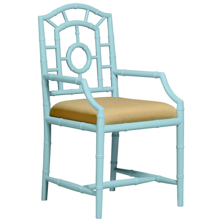 Chloe Chairs in Light Blue Lacquer For Sale