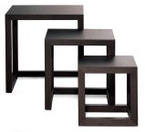Three Modern Nesting Tables in Coffee Bean Stain