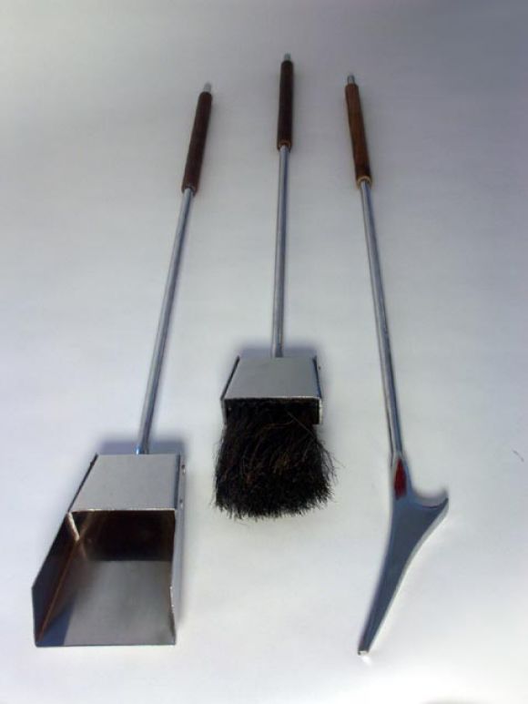 Rare Albrizzi Fire Tools with Laminated Marble Column