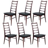 Set of 6 Rosewood Dining Chairs by Kai Christiansen
