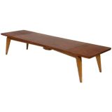 Combed Mahogany Coffee Table Attributed to Brown 
Saltman