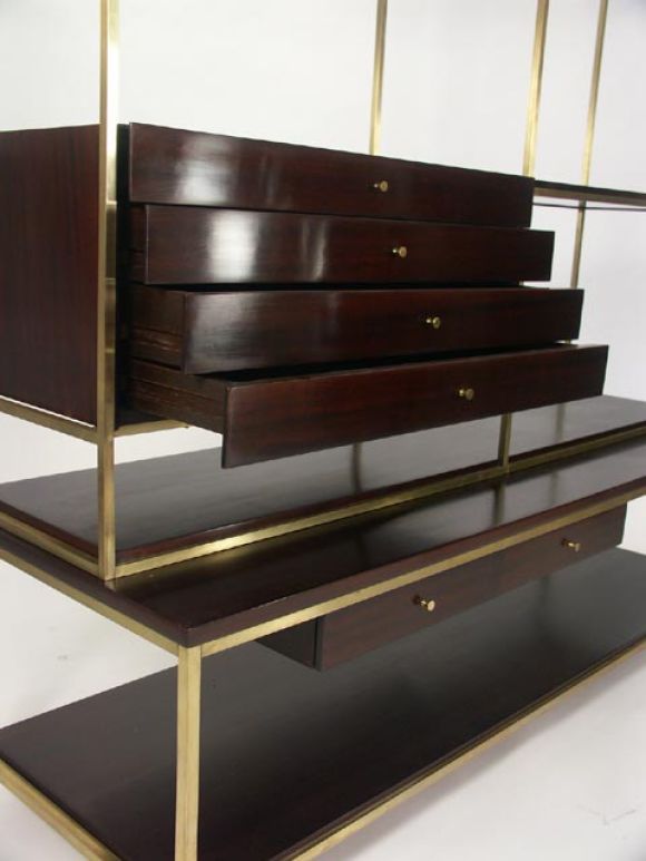 American Etagere in Mahogany and Brass by Paul McCobb for Calvin