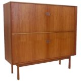 Dual Level Sideboard in Teak with Tambour Doors