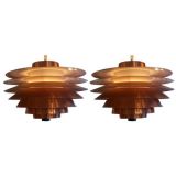 Pair of Verona Lamps in Copper by Sven Middelboe