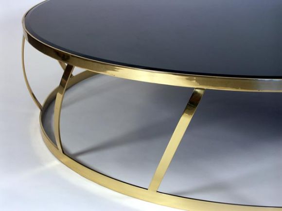 Huge Brass Coffee table in the Manner of Karl Springer.