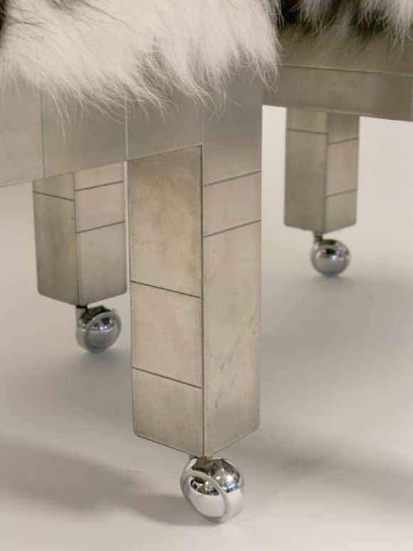 Paul Evans Cityscape Cowhide Ottomans