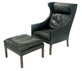 Borge Mogensen Wingback Lounge Chair and Ottoman