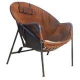 Luther Conover Steel and Suede Lounge Chair