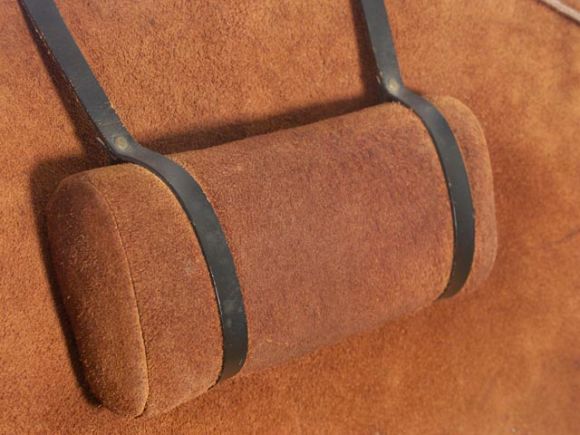 Luther Conover Steel and Suede Lounge Chair