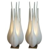 Pair of Futuristic Table Lamps by Rougier