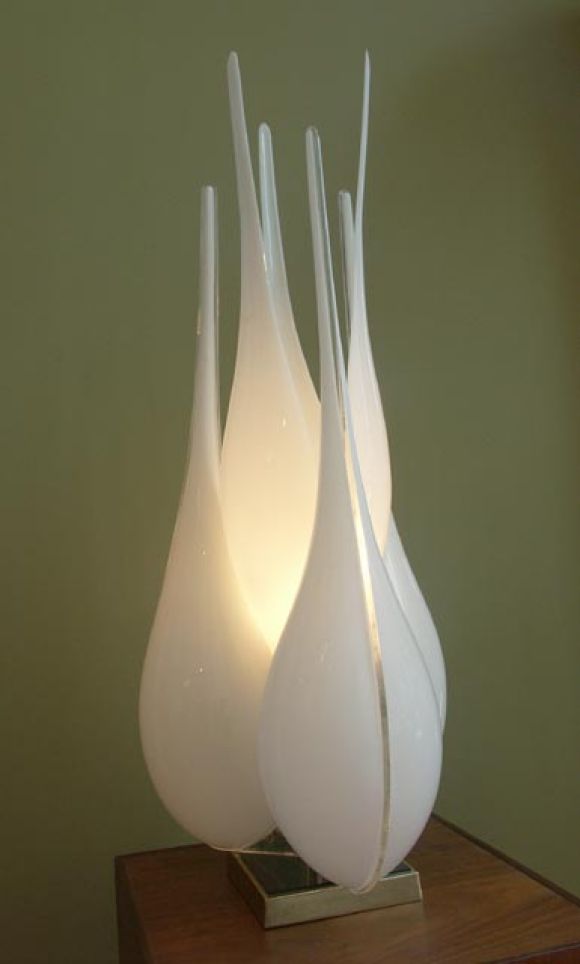 Pair of Futuristic Table Lamps by Rougier