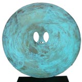 Patinated Bronze Gong by Harry Bertoia