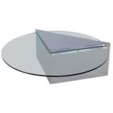 Chromed Steel Wedge Coffee Table attributed to Pace