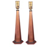 Fantastic Deco Copper Obelisk Table Lamps